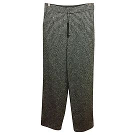 Autre Marque Pedry herringbone wool pants Black White