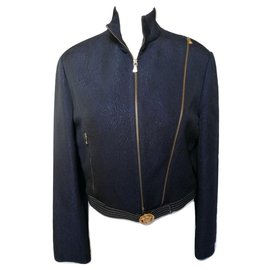 Versace Jacket Dark Blue Acrylic Dark blue