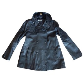 Les Petites leather coat Black