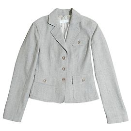 Blazer Strenesse Cinzento de Lã e Algodão Cinza