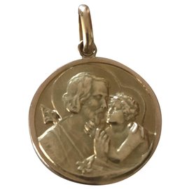 Autre Marque-Yellow gold medal 18 k saint Joseph vintage 60'ies-Golden