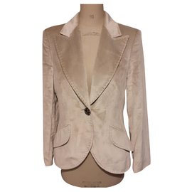 Escada Silk and Cotton Blazer Eggshell Eggshell
