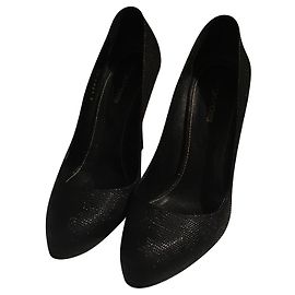 Sergio Rossi Black Leather Heels 38 IT Black