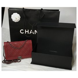 Chanel-Bolso con solapa Dallas WOC con caja-Burdeos