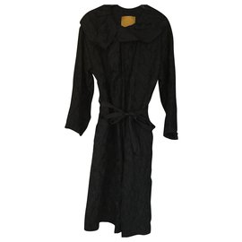 Lanvin-LANVIN coat in wool and silk-Black