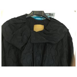 Lanvin-LANVIN Mantel aus Wolle und Seide-Schwarz