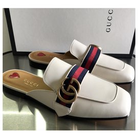 gucci leather slipper white