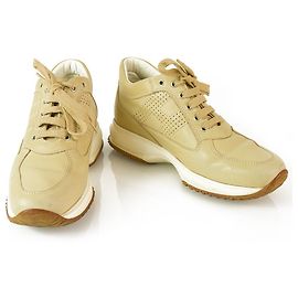 HOGAN Interactive By TOD'S Chaussures en cuir beige Baskets chaussures de formateurs 37,5 Beige
