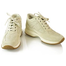 HOGAN Interactive By TOD'S Chaussures en daim écru Sneakers Baskets 37,5 Ébène