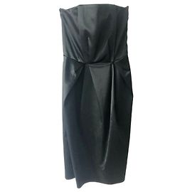 Philosophy Di Alberta Ferretti Robe de satin bustier Noir