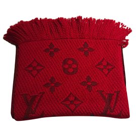 Louis Vuitton-louis vuitton logomania scarf red-Red