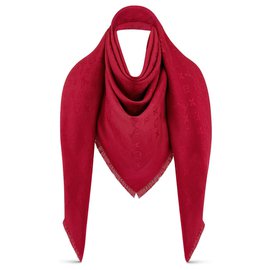 Louis Vuitton-louis vuitton Monogram Scialle rosso pomme d'amour-Rosso