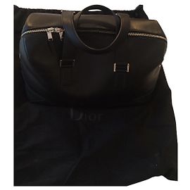 Dior 48H Leather Duffle Bag Black Black