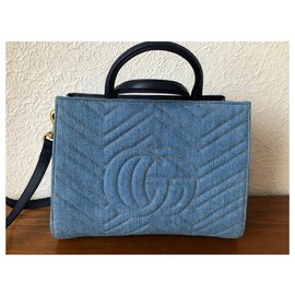 Gucci-bolso gucci marmont nuevo-Azul