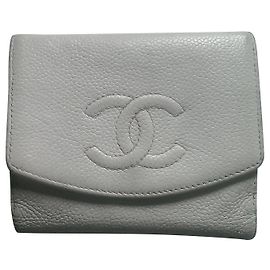 Cartera Chanel de cuero blanco Blanco