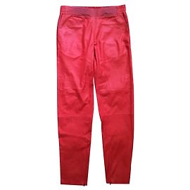 Calça de couro vermelha Drome Vermelho