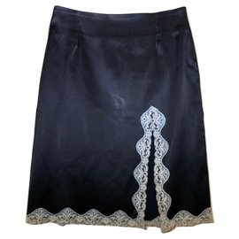 Parosh-Skirt with lace-Black