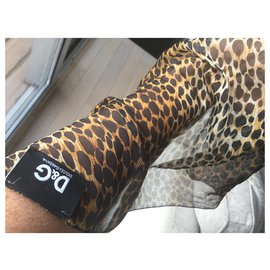 D&G-Sciarpe di seta-Stampa leopardo