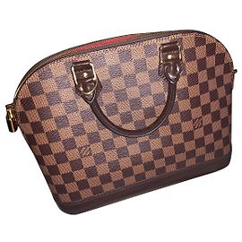 Louis Vuitton Handbag Brown Cloth Brown