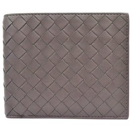 Bottega Veneta-Bottega Veneta Intrecciato Bifold Wallet-Grey