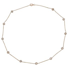 inconnue-Rose gold necklace, 11 cognac colored diamonds.-Other