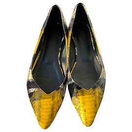 Ballerine in pelle Ambra di Sandro da donna. Nero Giallo