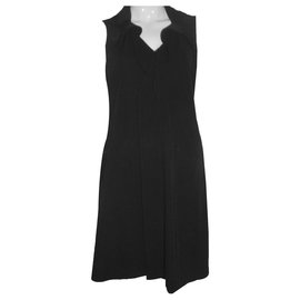 Elie Tahari-Silk dress with ruffle-Black