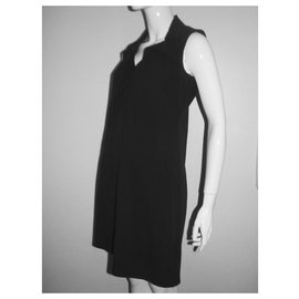 Elie Tahari-Silk dress with ruffle-Black