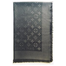 Louis Vuitton-LOUIS VOUITTON STYLE MONOGRAM SHAWL STOLA NOVO-Cinza antracite