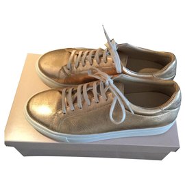 Autre Marque-Golden leather sneakers-Golden