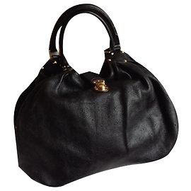 Sac à main Louis Vuitton Mahina GM en cuir noir Noir