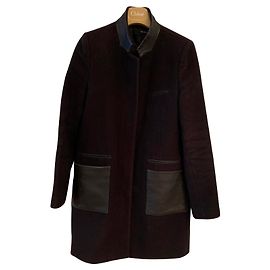 The Kooples Casaco de lã e couro preto Kooples Preto