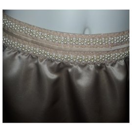 Armani-silk skirt-Beige
