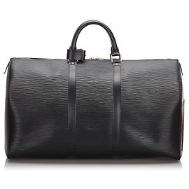 Louis Vuitton Black Epi Keepall 55 Black
