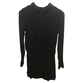 Mint Velvet-Wool blend dress-Black