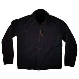 Gianfranco Ferré-GIANFRANCO FERRE - warm winter sherpa fleece lined black jacket, size L-Black