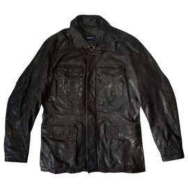 Ermenegildo Zegna-ZEGNA SPORT 3/4 Tour Master Lawndale Brown Leather Motorcycle Biker Jacket, Size M-Brown