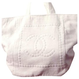 Cabas Chanel plage Blanc