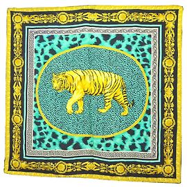 Versace Schal "Oberleopard" Grün