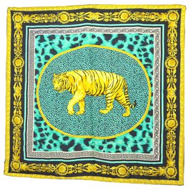 Sciarpa Versace "upperr Leopard" Verde