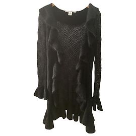 Diane Von Furstenberg Cappotto cardi con volant Nero