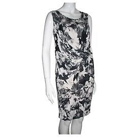 Nicole Fahri Robe en jersey de viscose drapée Noir Blanc Gris