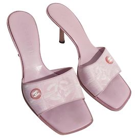 Chanel rosa mulas 38.5 Rosa