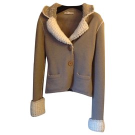 Ermanno Scervino-Elegant jacket , comfy , hot-Beige,Eggshell