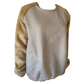 Autre Marque ByTimo Strickpullover Wolle Blau Beige Blau Beige