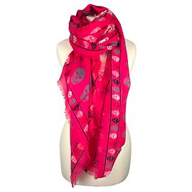 Alexander Mcqueen Sciarpa Teschio Fuschia