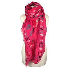 Alexander Mcqueen-Skull Scarf-Fuschia