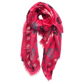 Alexander Mcqueen-Skull Scarf-Fuschia