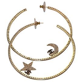 Große Chanel-Kreolen Silber