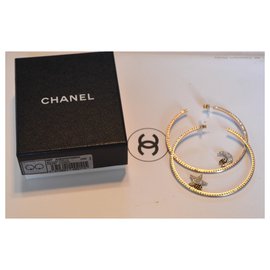 Chanel-Large Chanel creoles-Silvery